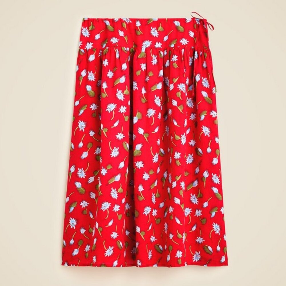 J. Crew Side-tie skirt in ramie Tall XL - Picture 7 of 11